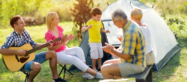 Gitaarmuziek op de camping