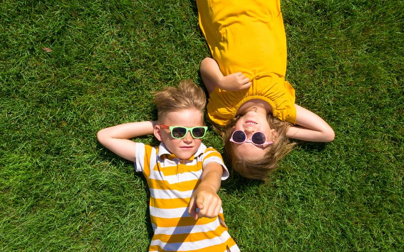 Foto kinderen van boven