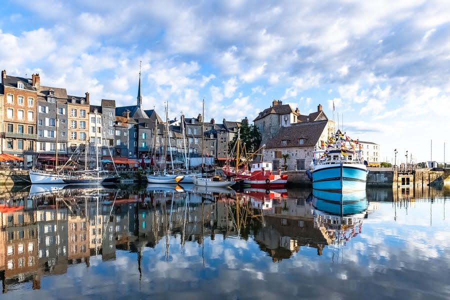 boten in de haven van Dieppe