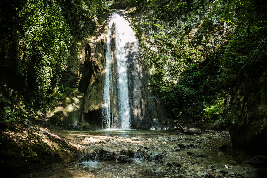 Een van de watervallen in Parco delle Cascate di Molina