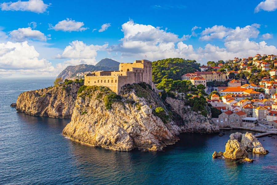 uitzicht op het kasteel van Dubrovnik