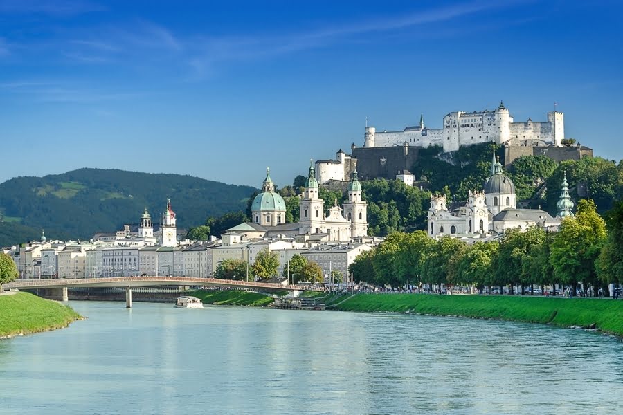 uitzicht op het centrum van Salzburg