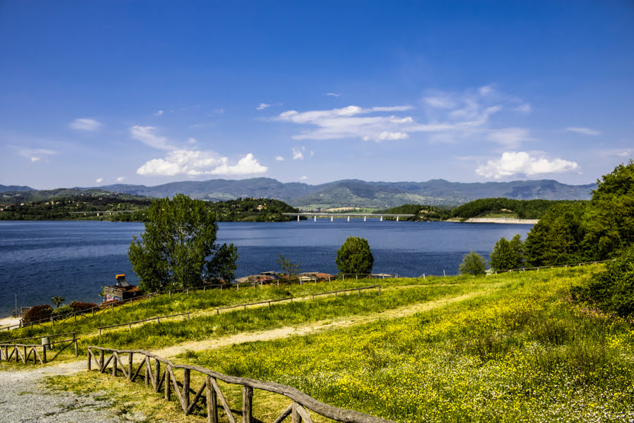 uitzicht op zwemmeer
