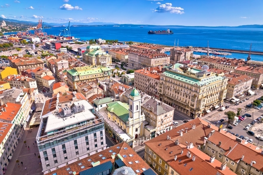 luchtfoto van het centrum van Rijeka